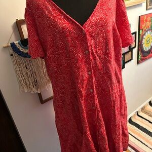 Universal Thread Red and White Patterned dress- XXL